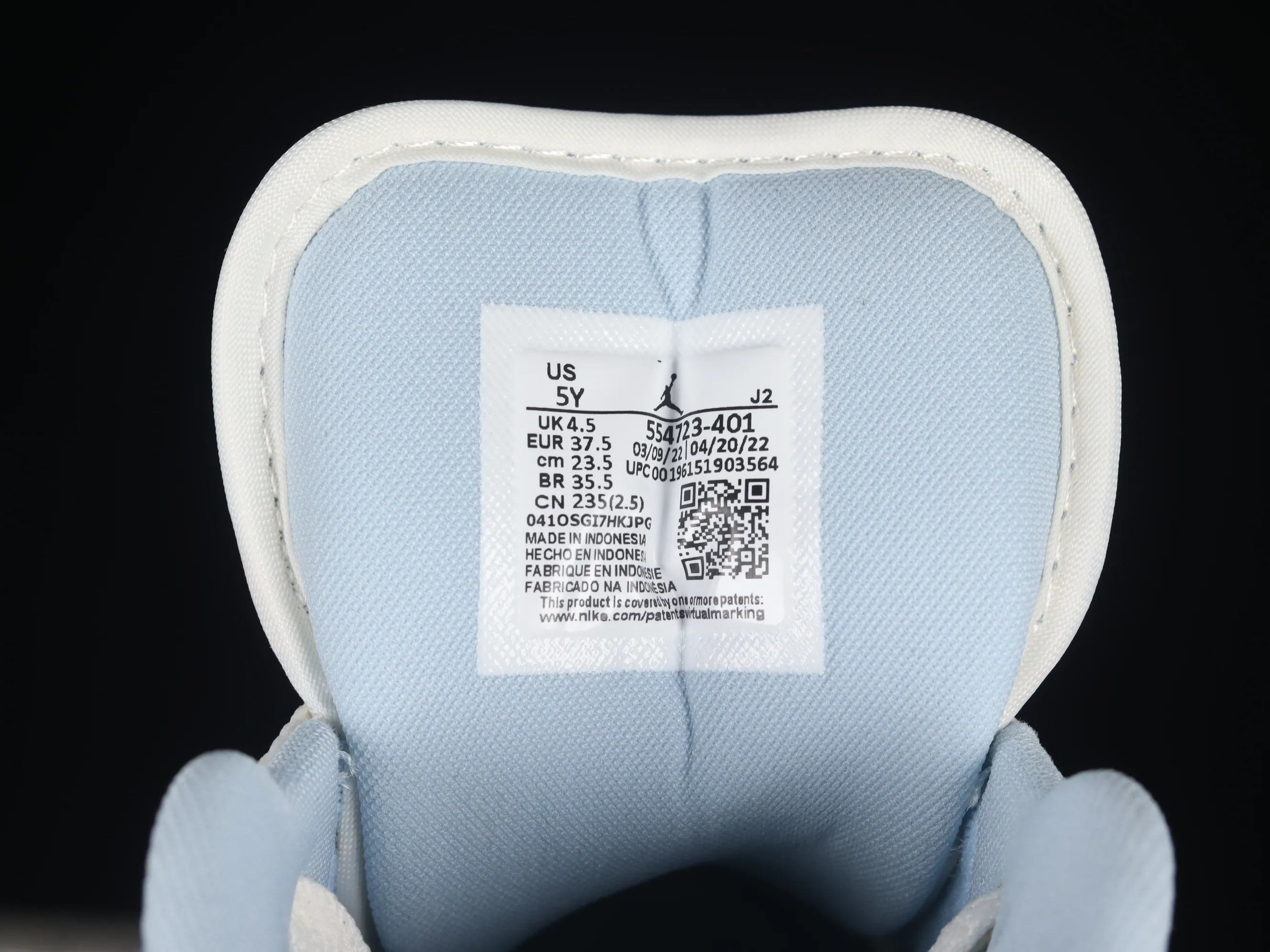All categories Air Jordan Jordan series basketball shoes Air Jordan 1 Low G version pure original Air Jordan 1 Low "Lce Blue" AJ1 Joe 1 white blue low-top basketball shoes 554723-401